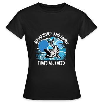 Aquarium Aquarists Fish Ornamental fish Aquaristics - Women's T-Shirt - black - Front - AI Model Female 172 dark (172cm)