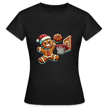 Dunking Gingerbread Man Basketball - Women's T-Shirt - black - Front - AI Model Female 172 dark (172cm)