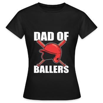 Softball Softball-Spieler Vater Vatertag Papa - Frauen T-Shirt - Schwarz - Vorne - AI Model Female 172 dark (172cm)