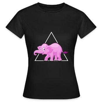 Éléphant pachyderme éléphant rose dans la boutique de porcelaine - T-shirt Femme - noir - Devant - AI Model Female 172 dark (172cm)
