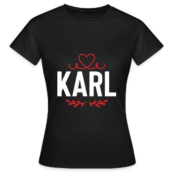Karl - Frauen T-Shirt - Schwarz - Vorne - AI Model Female 172 dark (172cm)