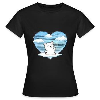 L’ours polaire nageur hivernal adore se baigner dans la glace dans le trou de glace - T-shirt Femme - noir - Devant - AI Model Female 172 dark (172cm)