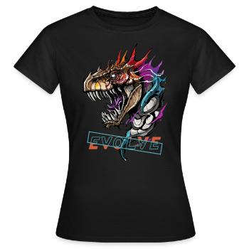 Dragon's Evolution Roar - Women's T-Shirt - black - Front - AI Model Female 172 dark (172cm)