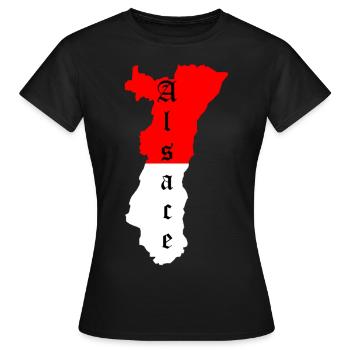 Alsace - T-shirt Femme - noir - Devant - AI Model Female 172 dark (172cm)