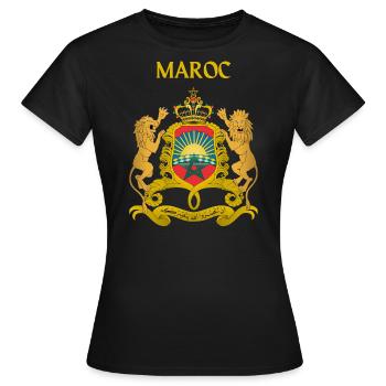 Royaume du Maroc - T-shirt Femme - noir - Devant - AI Model Female 172 dark (172cm)