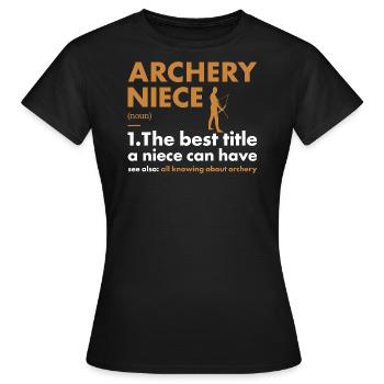Sport Niece Tir à l’arc - T-shirt Femme - noir - Devant - AI Model Female 172 dark (172cm)