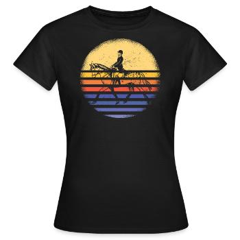 Rider Retro Sunset Cross Country - Frauen T-Shirt - Schwarz - Vorne - AI Model Female 172 dark (172cm)