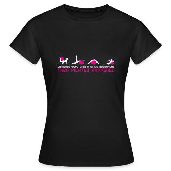 Pilates - T-shirt Femme - noir - Devant - AI Model Female 172 dark (172cm)