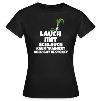Lauch mit Schlauch Party Pumpen Fitness - Frauen T-Shirt - Schwarz - Vorne - AI Model Female 172 dark (172cm)