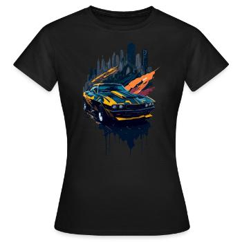 Klassischer Sportwagen - Frauen T-Shirt - Schwarz - Vorne - AI Model Female 172 dark (172cm)