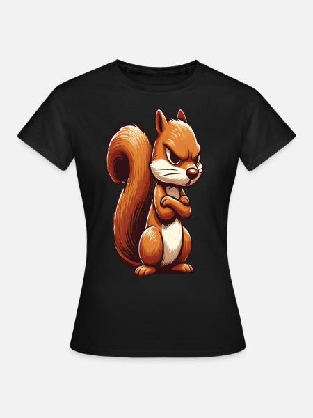 Eichhörnchen Eichhorn Eichhörnchenliebhaber Nager - Frauen T-Shirt - Schwarz