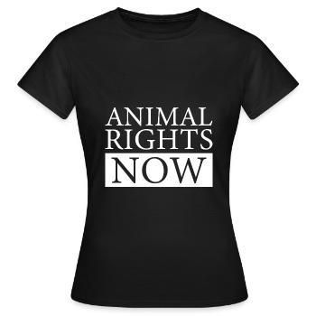 ANIMAL RIGHTS NOW - Frauen T-Shirt - Schwarz - Vorne - AI Model Female 172 dark (172cm)