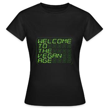 vegan-new-age-green-wide - Frauen T-Shirt - Schwarz - Vorne - AI Model Female 172 dark (172cm)
