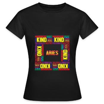 Sternzeichen Widder - Frauen T-Shirt - Schwarz - Vorne - AI Model Female 172 dark (172cm)
