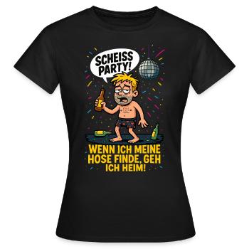 Scheiß Party –Wenn ich meine Hose finde, geh ich! - Frauen T-Shirt - Schwarz - Vorne - AI Model Female 172 dark (172cm)