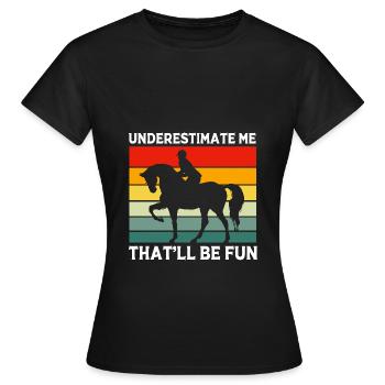 Dressage Dressage Cheval Dressage Cavalier - T-shirt Femme - noir - Devant - AI Model Female 172 dark (172cm)