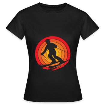 Ski Skiurlaub - Frauen T-Shirt - Schwarz - Vorne - AI Model Female 172 dark (172cm)