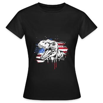 Vierter Juli Nationalfarben Nationalfeiertag USA - Frauen T-Shirt - Schwarz - Vorne - AI Model Female 172 dark (172cm)