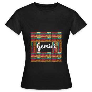 Sternzeichen Zwilling - Frauen T-Shirt - Schwarz - Vorne - AI Model Female 172 dark (172cm)