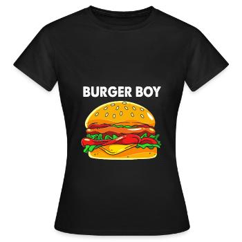 Cheeseburger Burger - Frauen T-Shirt - Schwarz - Vorne - AI Model Female 172 dark (172cm)