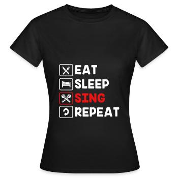 Karaoke - Frauen T-Shirt - Schwarz - Vorne - AI Model Female 172 dark (172cm)