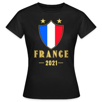 France France Football - T-shirt Femme - noir - Devant - AI Model Female 172 dark (172cm)
