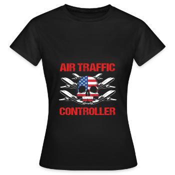 Contrôleur aérien - T-shirt Femme - noir - Devant - AI Model Female 172 dark (172cm)