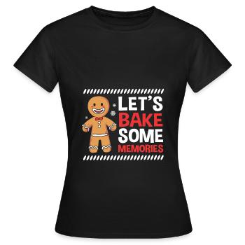Lebkuchenmann Lebkuchenherz Lebkuchen Naschen - Frauen T-Shirt - Schwarz - Vorne - AI Model Female 172 dark (172cm)