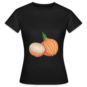 Zwiebel - Frauen T-Shirt - Schwarz - Vorne - AI Model Female 172 dark (172cm)