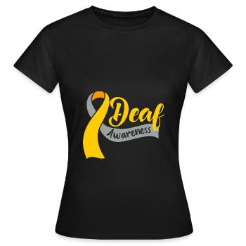 Deaf Deaf Deaf Sign Language - Women's T-Shirt - black - Front - AI Model Female 172 dark (172cm)