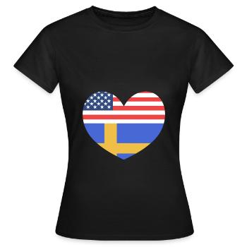 Schweden Schwedisch - Frauen T-Shirt - Schwarz - Vorne - AI Model Female 172 dark (172cm)