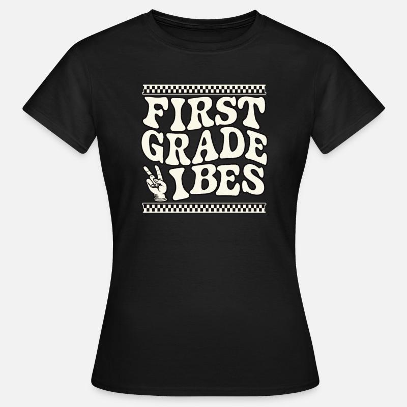 Conception en damier First Grade Vibes - T-shirt Femme - noir