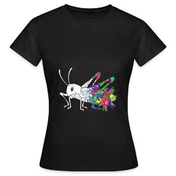 Sauterelle - T-shirt Femme - noir - Devant - AI Model Female 172 dark (172cm)