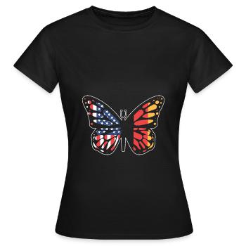 Amerikanisch Deutsch - Frauen T-Shirt - Schwarz - Vorne - AI Model Female 172 dark (172cm)