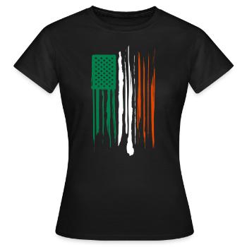 Irland-Flagge - Frauen T-Shirt - Schwarz - Vorne - AI Model Female 172 dark (172cm)