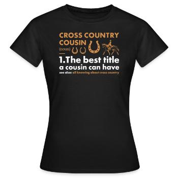 Rider Cousin Definition Cross Country - Frauen T-Shirt - Schwarz - Vorne - AI Model Female 172 dark (172cm)