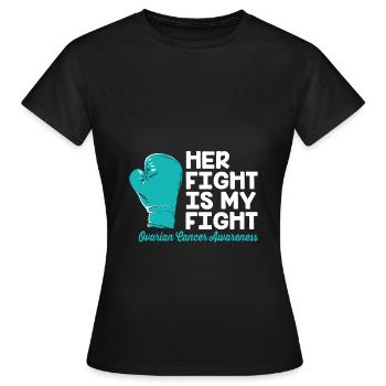 Ovarian Cancer Cancer Survivor Cancer - Women's T-Shirt - black - Front - AI Model Female 172 dark (172cm)