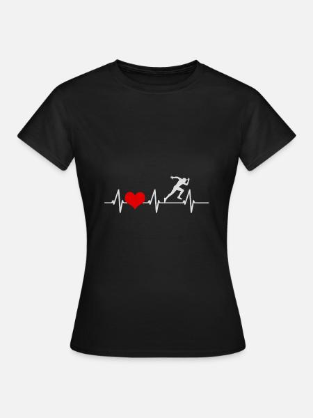 Coeur Coureurs Coureurs Course Sprint Sport - T-shirt Femme - noir