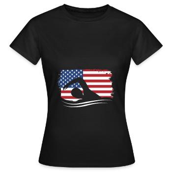 Swimming Swimmers Swimming Pool Swimming Instructors - Women's T-Shirt - black - Front - AI Model Female 172 dark (172cm)