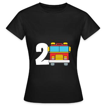 Feuerwehrauto Kindergeburtstag - Frauen T-Shirt - Schwarz - Vorne - AI Model Female 172 dark (172cm)