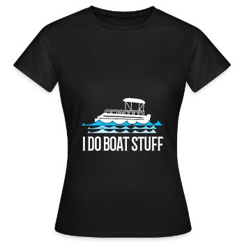 Bateau ponton Bateau Bateaux - T-shirt Femme - noir - Devant - AI Model Female 172 dark (172cm)
