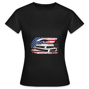 Bateau ponton Bateau Bateaux - T-shirt Femme - noir - Devant - AI Model Female 172 dark (172cm)