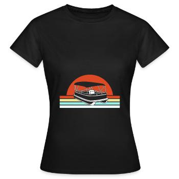 Bateau ponton Bateau Bateaux - T-shirt Femme - noir - Devant - AI Model Female 172 dark (172cm)