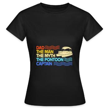 Pontoon Boat Boat Boats - Women's T-Shirt - black - Front - AI Model Female 172 dark (172cm)