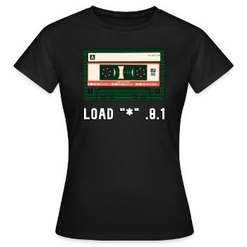 Cartouche rétro c64 - T-shirt Femme - noir - Devant - AI Model Female 172 dark (172cm)