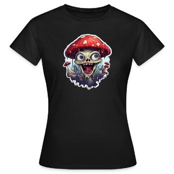 Champignon devenu fou - T-shirt Femme - noir - Devant - AI Model Female 172 dark (172cm)