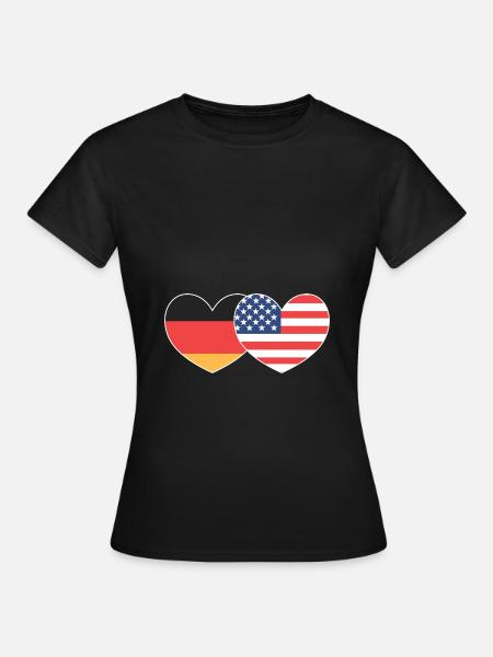 Amerikanisch Deutsch - Frauen T-Shirt - Schwarz