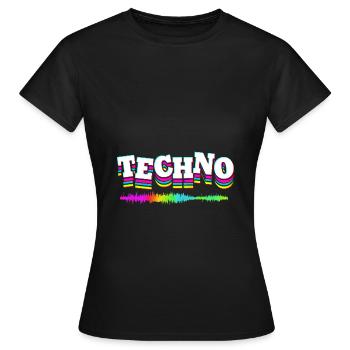 Rave Raver Techno music Techno bass Mixer - Women's T-Shirt - black - Front - AI Model Female 172 dark (172cm)