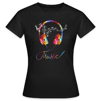Musik - Frauen T-Shirt - Schwarz - Vorne - AI Model Female 172 dark (172cm)