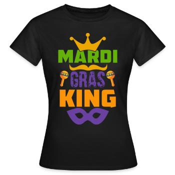 Mardi Gras König Parade Karneval Fasching - Frauen T-Shirt - Schwarz - Vorne - AI Model Female 172 dark (172cm)